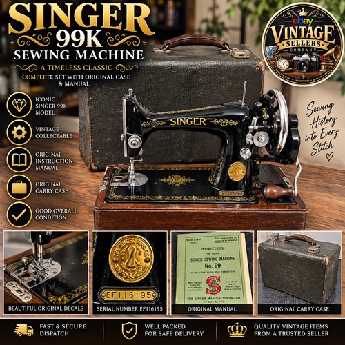 Vintage singer 99k sewing - vintage,