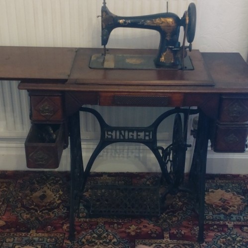 Antique singer treadle sewing - antique,